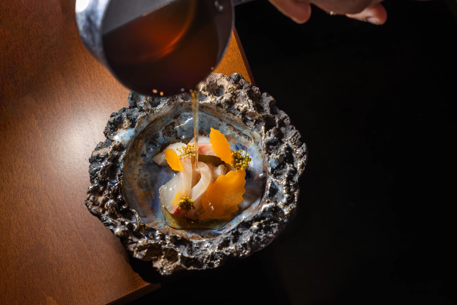 Verfijnd visgerecht uit het tasting menu van restaurant MERO in Antwerpen Zuid